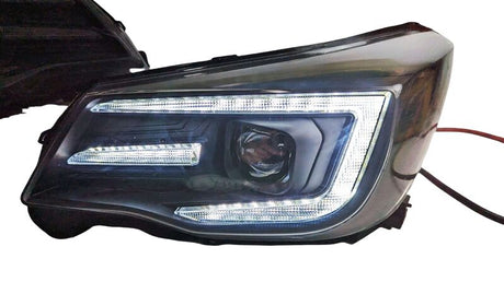 LED DRL Projector Sequential Headlights Fit For Subaru Forester S4 Factory Xenon Type 2013-2018 HL-SB009LS - Machter