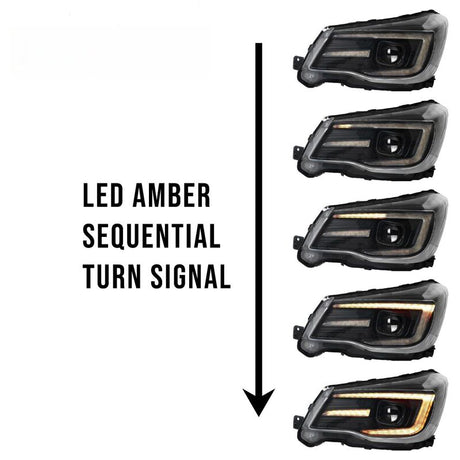 LED DRL Projector Sequential Headlights Fit For Subaru Forester S4 Factory Xenon Type 2013-2018 HL-SB009LS - Machter