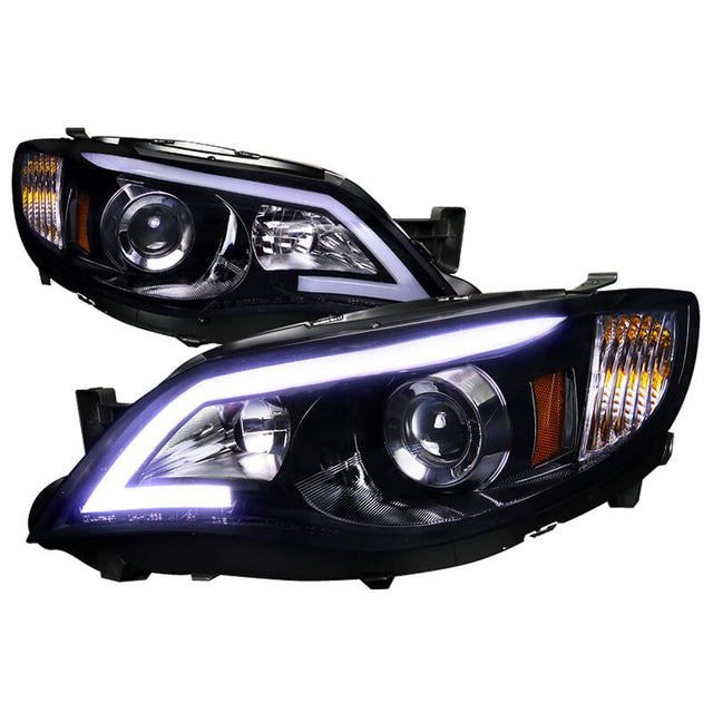 Black LED DRL Projector Headlights Fit For Subaru Impreza RS WRX STI G3 2008-2013 HL-SB012LS - Machter