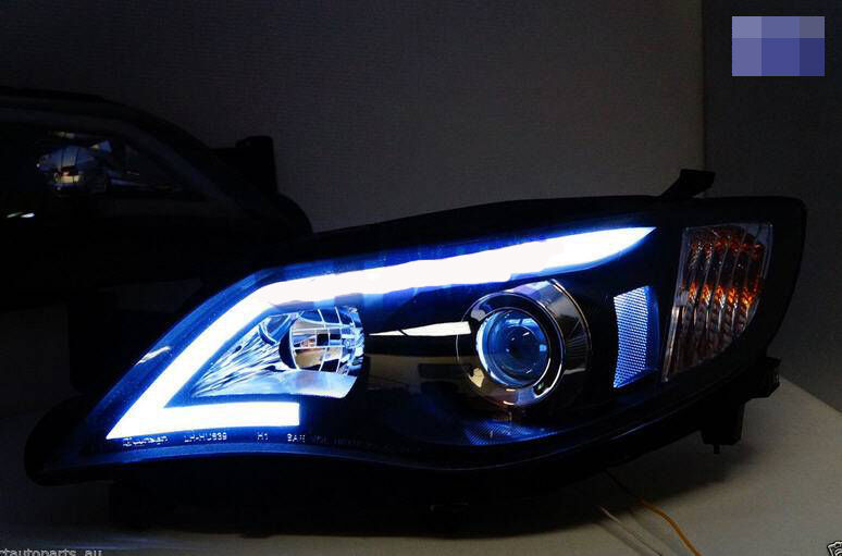 Black LED DRL Projector Headlights Fit For Subaru Impreza RS WRX STI G3 2008-2013 HL-SB012LS - Machter