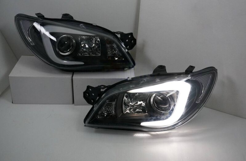 LED 3D Stripe DRL Projector Headlights Fit For Subaru Impreza WRX GD HID TYPE 2005-2007 HL-SB019LS - Machter
