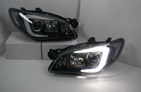 LED 3D Stripe DRL Projector Headlights Fit For Subaru Impreza WRX GD HID TYPE 2005-2007 HL-SB019LS - Machter