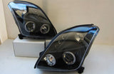 Black LED Angel Eyes Projector Headlights Fit For Suzuki Swift Sport 2004-2010 HL-SU021LS - Machter