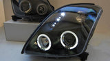Black LED Angel Eyes Projector Headlights Fit For Suzuki Swift Sport 2004-2010 HL-SU021LS - Machter