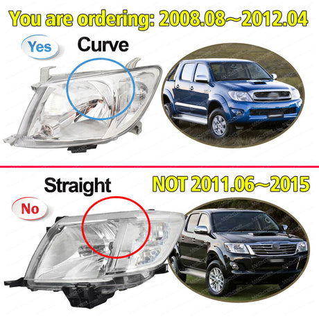 HeadLight LH + RH Fit For Toyota Hilux SR SR5 4WD 2WD UTE 2005-2012 HL-TA003 - Machter