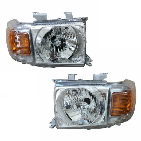 Headlights Pair Fit For Toyota Landcruiser VDJ 76 78 79 Series 2007-ON Ute Wagon Troopy HL-TA012 - Machter