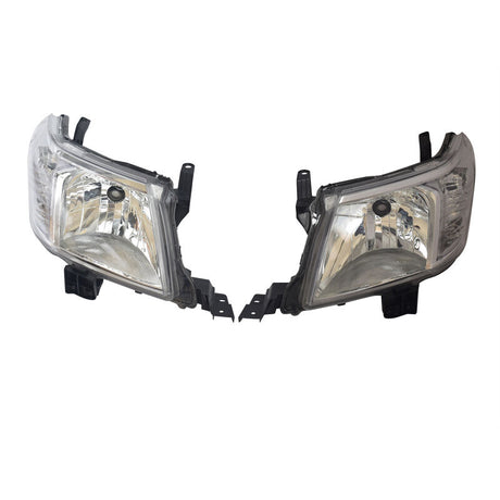 Pair of Head Light Lamp Fit For Toyota Hilux 2011-2015 2WD 4WD Ute Chrome LH+RH - Machter