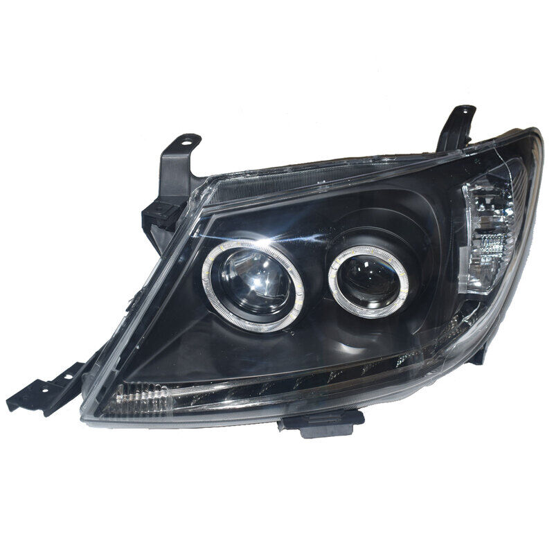Smoke LED Headlights DRL HALO Projector Angel Eyes Fit For Toyota Hilux 2005-2011 Pair HL-TA014 - Machter
