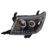 Pair Smoke LED Headlights DRL HALO Projector Angel Eyes Fit For Toyota Hilux VIGO 2011-2015 HL-TA015 - Machter