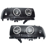 Smoke Angel Eye Pair Head Lights LED Fit For Toyota Landcruiser 80 Series Halo Projector AU HL-TA017 - Machter