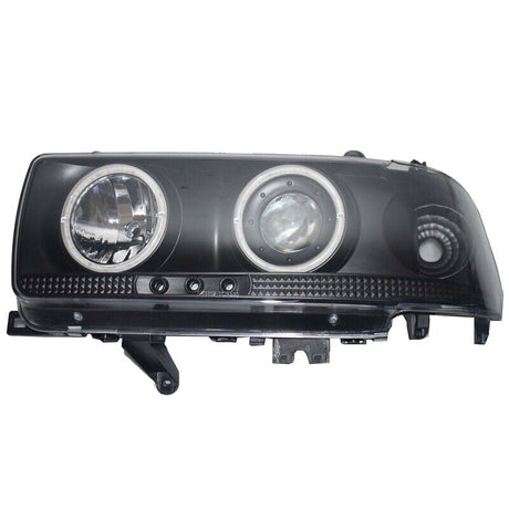 Smoke Angel Eye Pair Head Lights LED Fit For Toyota Landcruiser 80 Series Halo Projector AU - Machter