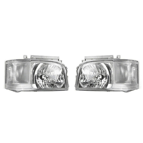 Pair Head Light Lamp Chrome Fit For Toyota Hiace TRH KDH Van Bus 2005~2010 - Machter