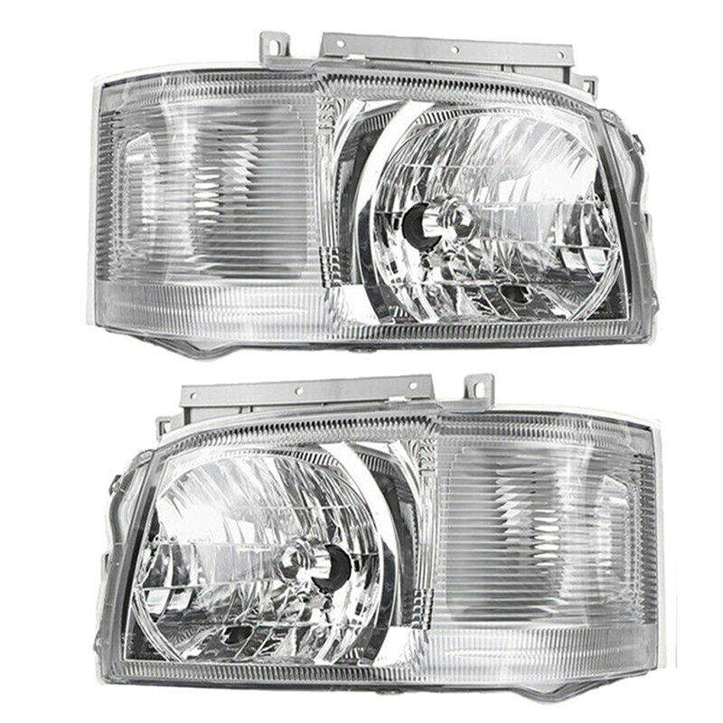 Pair Head Light Lamp Chrome Fit For Toyota Hiace TRH KDH Van Bus 2005~2010 HL-TA018 - Machter