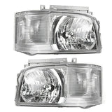 Pair Head Light Lamp Chrome Fit For Toyota Hiace TRH KDH Van Bus 2005~2010 HL-TA018 - Machter