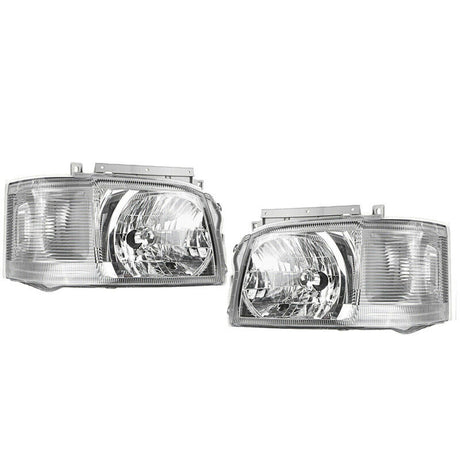 Pair Head Light Lamp Chrome Fit For Toyota Hiace TRH KDH Van Bus 2005~2010 - Machter