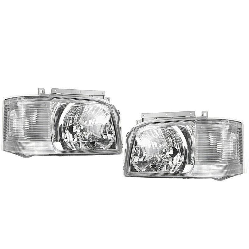 Pair Head Light Lamp Chrome Fit For Toyota Hiace TRH KDH Van Bus 2005~2010 HL-TA018 - Machter