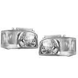 Pair Head Light Lamp Chrome Fit For Toyota Hiace TRH KDH Van Bus 2005~2010 HL-TA018 - Machter