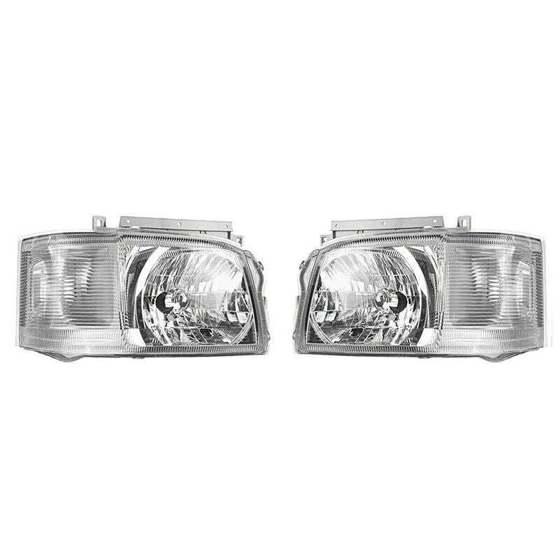 Pair Head Light Lamp Chrome Fit For Toyota Hiace TRH KDH Van Bus 2005~2010 HL-TA018 - Machter