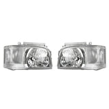 Pair Head Light Lamp Chrome Fit For Toyota Hiace TRH KDH Van Bus 2005~2010 HL-TA018 - Machter