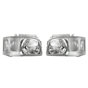 Pair Head Light Lamp Chrome Fit For Toyota Hiace TRH KDH Van Bus 2005~2010 HL-TA018 - Machter