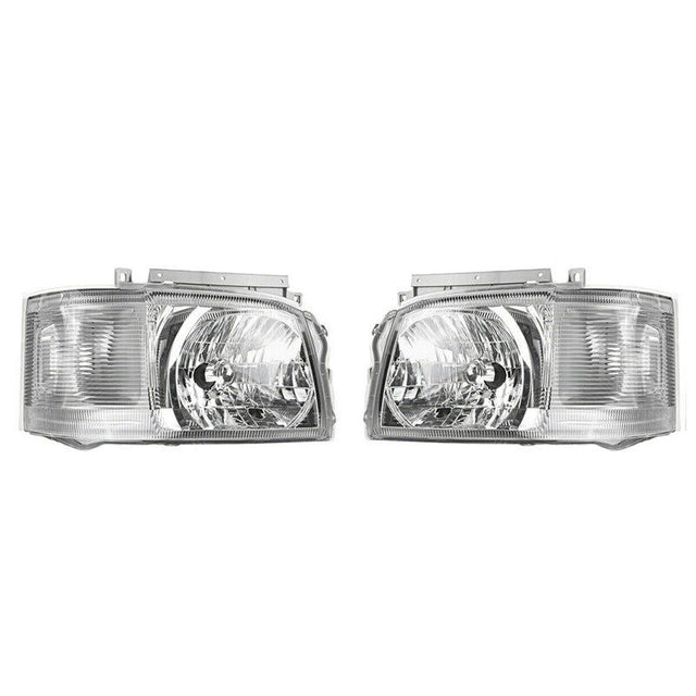 Pair Head Light Lamp Chrome Fit For Toyota Hiace TRH KDH Van Bus 2005~2010 HL-TA018 - Machter