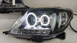 Black Ultra LED DRL Halo Projector Headlights Fit For Toyota Hilux VIGO SR5 2005-2010 HL-TA063LS - Machter