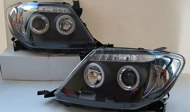 Black CCFL Angel-Eyes Projector Headlights Fit For Toyota Hilux SR5 2005-2010 HL-TA065LS - Machter