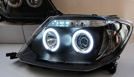 Black CCFL Angel-Eyes Projector Headlights Fit For Toyota Hilux SR5 2005-2010 HL-TA065LS - Machter
