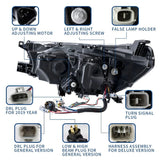 Black LED Projector Headlights Dynamic Indicators Fit For Toyota Hilux Revo 2015-2020 HL-TA073LS - Machter