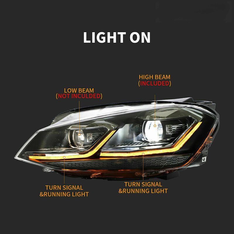 R Style DRL LED Projector Headlights LED Indicator Fit For VW Golf 7 MK7 TDI GTI 2013-2018 HL-VW003LS - Machter