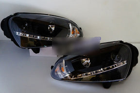 Black LED DRL Projector Headlights Fit For VW Golf V TDI GTI 2003-2008 HL-VW022LS - Machter