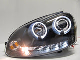 Black LED DRL Angel Eyes Projector Head Lights Fit For VW Golf V TDI GTI 2003-2008 HL-VW023LS - Machter