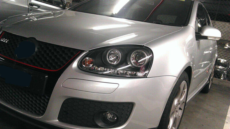 Black LED DRL Angel Eyes Projector Head Lights Fit For VW Golf V TDI GTI 2003-2008 HL-VW023LS - Machter