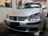 Black LED DRL Angel Eyes Projector Head Lights Fit For VW Golf V TDI GTI 2003-2008 HL-VW023LS - Machter