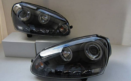 CCFL Angel Eyes Black Projector DRL Headlights Fit For VW Golf 5 V TDI /GTI 2003-2008 HL-VW024LS - Machter