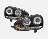CCFL Angel Eyes Black Projector DRL Headlights Fit For VW Golf 5 V TDI /GTI 2003-2008 HL-VW024LS - Machter