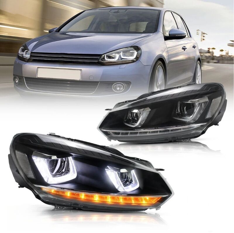DRL Sequential LED Headlights Fit For Volkswagen VW Golf 6 MK6 GTI TDI 2008-2014 HL-VW025LS - Machter