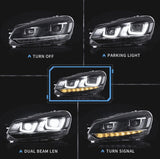 DRL Sequential LED Headlights Fit For Volkswagen VW Golf 6 MK6 GTI TDI 2008-2014 HL-VW025LS - Machter