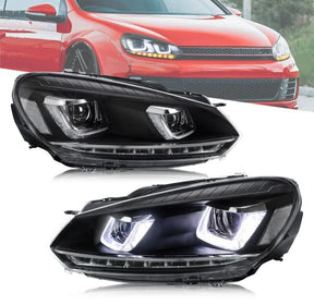 DRL Sequential LED Headlights Fit For Volkswagen VW Golf 6 MK6 GTI TDI 2008-2014 HL-VW025LS - Machter