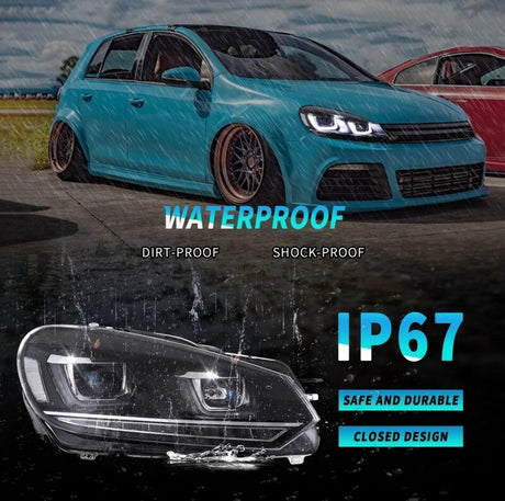 DRL Sequential LED Headlights Fit For Volkswagen VW Golf 6 MK6 GTI TDI 2008-2014 HL-VW025LS - Machter
