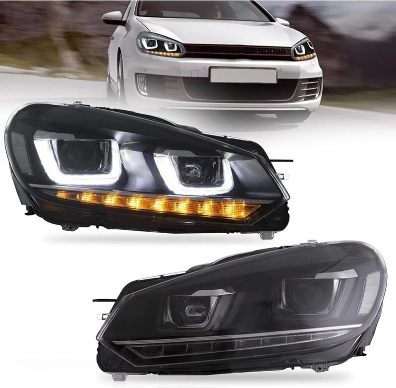DRL Sequential LED Headlights Fit For Volkswagen VW Golf 6 MK6 GTI TDI 2008-2014 HL-VW025LS - Machter