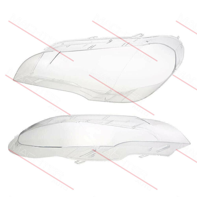 Pair Of Headlight Lens Lamp Cover Lampshade Fit For BMW X5 E70 2008-2013 HLC-BMW001 - Machter