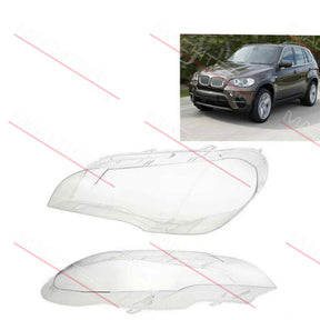 Pair Of Headlight Lens Lamp Cover Lampshade Fit For BMW X5 E70 2008-2013 HLC-BMW001 - Machter