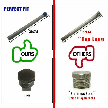 3 x Suburban Hot Water Heater Service 30cm Anode Rod For Caravan RV Motorhome - Machter