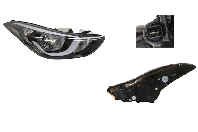 Headlight (RHS) Hyundai Elantra MD3 2013 - 2015 HYLT - HEL - 31R - Sterling Parts - Headlight Assemblies - Sterling Parts