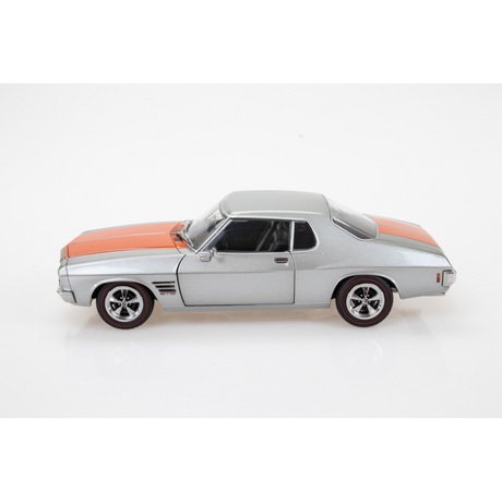 Holden HQ 2 Door Silver with Orange Stripe Diecast Model Car 1:24 Scale (Approx. 18–20cm) Collectible | Universal Auto Spares