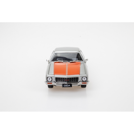 Holden HQ 2 Door Silver with Orange Stripe Diecast Model Car 1:24 Scale (Approx. 18–20cm) Collectible | Universal Auto Spares