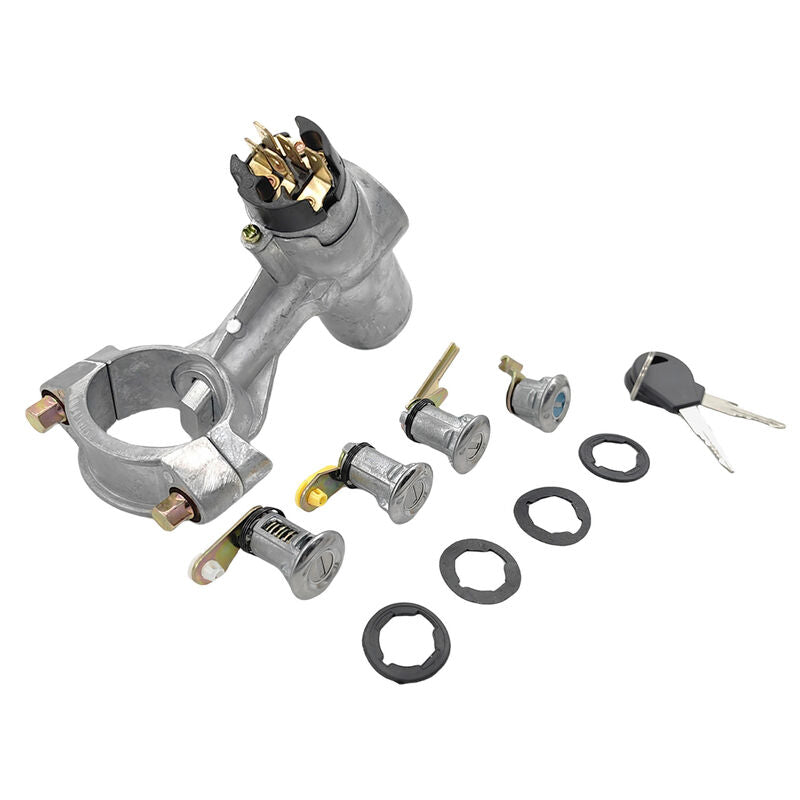 Ignition Barrel Switch Door Locks 2 Key Barn Set Silver Fit For Nissan Patrol GQ Y60 1988-1998 IBA-NS003 - Machter