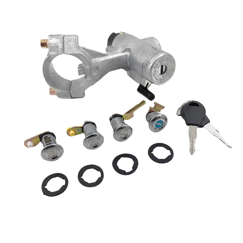 Ignition Barrel Switch Door Locks 2 Key Barn Set Silver Fit For Nissan Patrol GQ Y60 1988-1998 IBA-NS003 - Machter