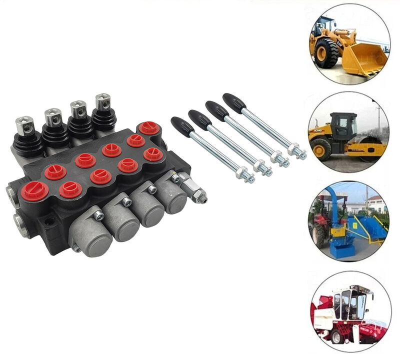 4 Spool P40 Hydraulic Directional Control Valve Fit For Tractor Loader Wood Chipper Excavator Forklift ICV-P40 - Machter